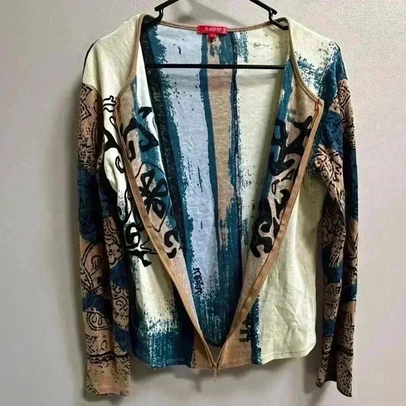 EVC | Vintage Y2K Noun Paris Light Zipper Jacket | Women’s Size L - Picture 3 of 8